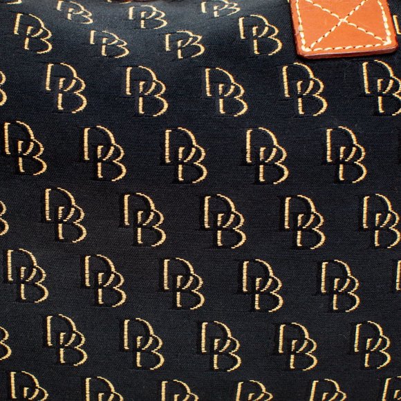 Dooney & Bourke Canvas Black Canvas Signature Logo Tote Bag - Picture 6 of 12